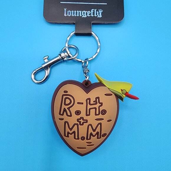 Loungefly Disney Robin Hood 3D Keychain Tree Carving Heart Maid Marian Charm - Picture 5 of 12